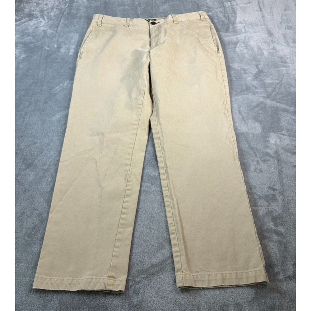 Orvis Pants Men's Sz 37X30 Khaki Beige Chino Flat Front Casual Zip Fly Outdoors